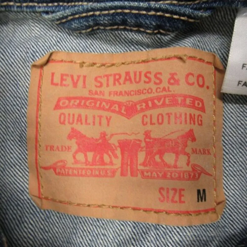 Y2K Levis Denim Jacket Mens Medium Cotton Medium Wash Pockets‎ Button Trucker